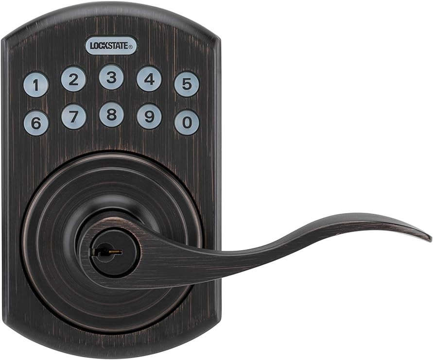 lockstate ls-500i-l-rb remote lock WIFI programmable electronic lever door lock, oil rubbed bronze