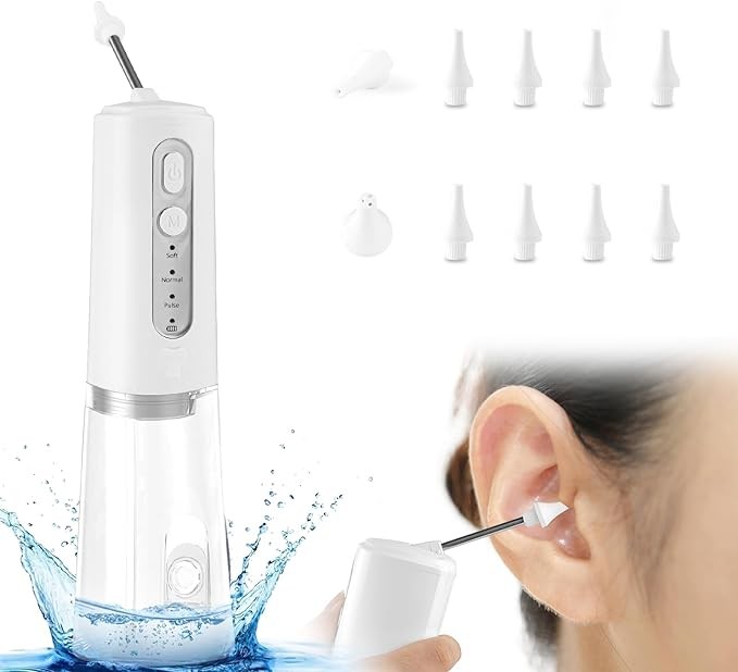 Hotodeal Ear Wax Removal Kit,Rechargeable and Portable Ear Cleaner Earwax Removal Kit,3 Cleaning Mode 8 Soft Ear Tips