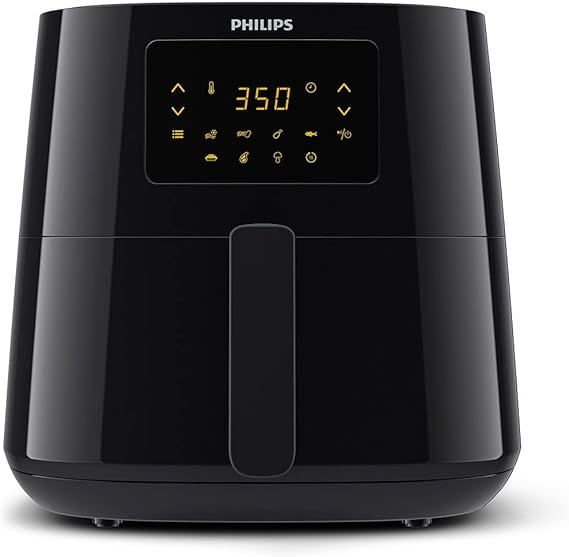 Philips Essential Airfryer XL 2.65lb/6.2L Capacity Digital Airfryer with Rapid Air Technology, Easy Clean Basket, Black- HD9270/91
