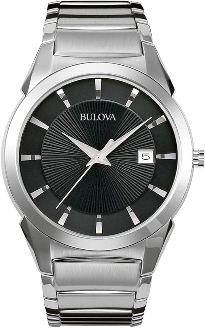 Bulova Men's 3-Hand Calendar Date Quartz Watch, Patterned Dial, 38mm