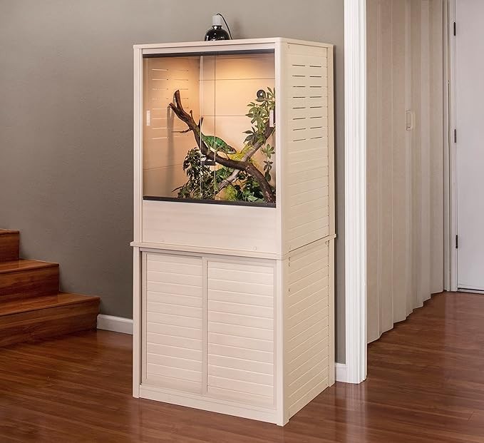 New Age Pet® Madagascar Vertical Reptile Lounge Habitat, (30" L x 24" W x 36" H) Arboreal Chameleon Cage Made with ECOFLEX®, Non-Toxic & Eco-Friendly Materials, Quick & Easy Assembly